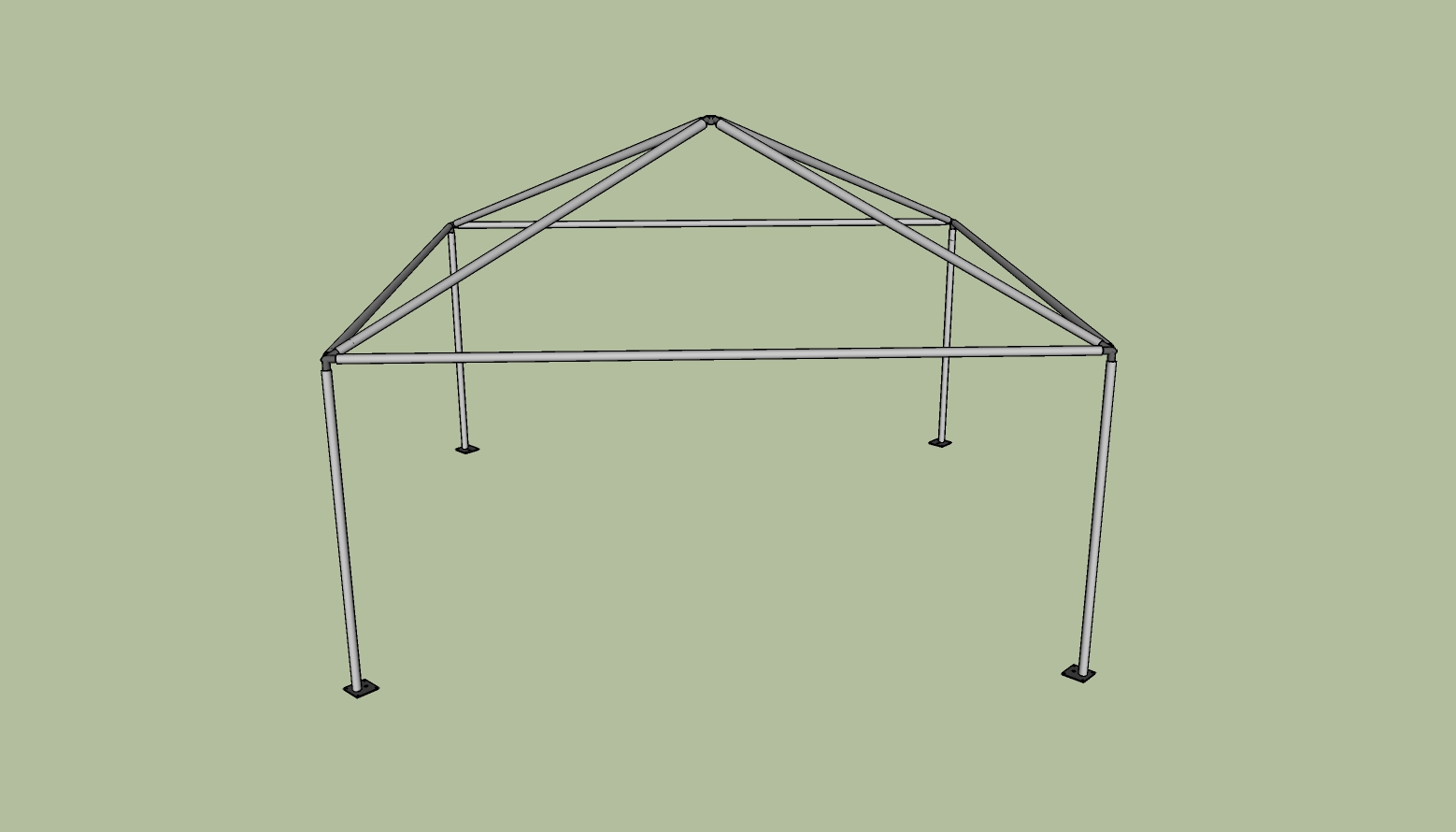 15x15 frame tent side view